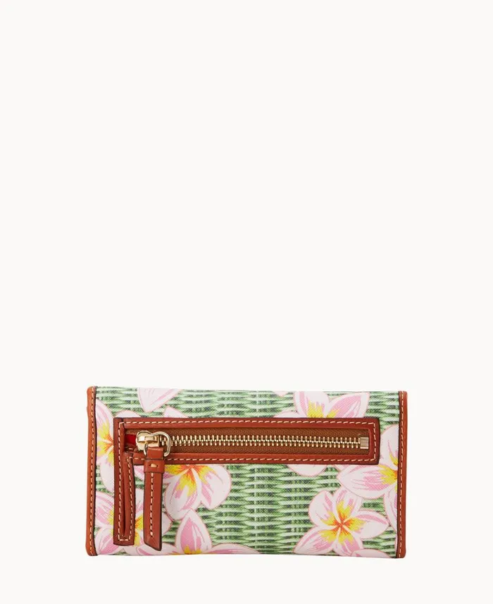 ManWoman Plumeria Continental Clutch Pink Green Dooney and Bourke Wallets ManWoman Plumeria Continental Clutch Pink Green Dooney and Bourke Wallets
