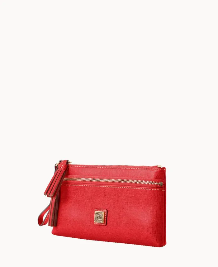 ManWoman Saffiano Double Zip Wristlet Tomato Dooney and Bourke Wallets ManWoman Saffiano Double Zip Wristlet Tomato Dooney and Bourke Wallets