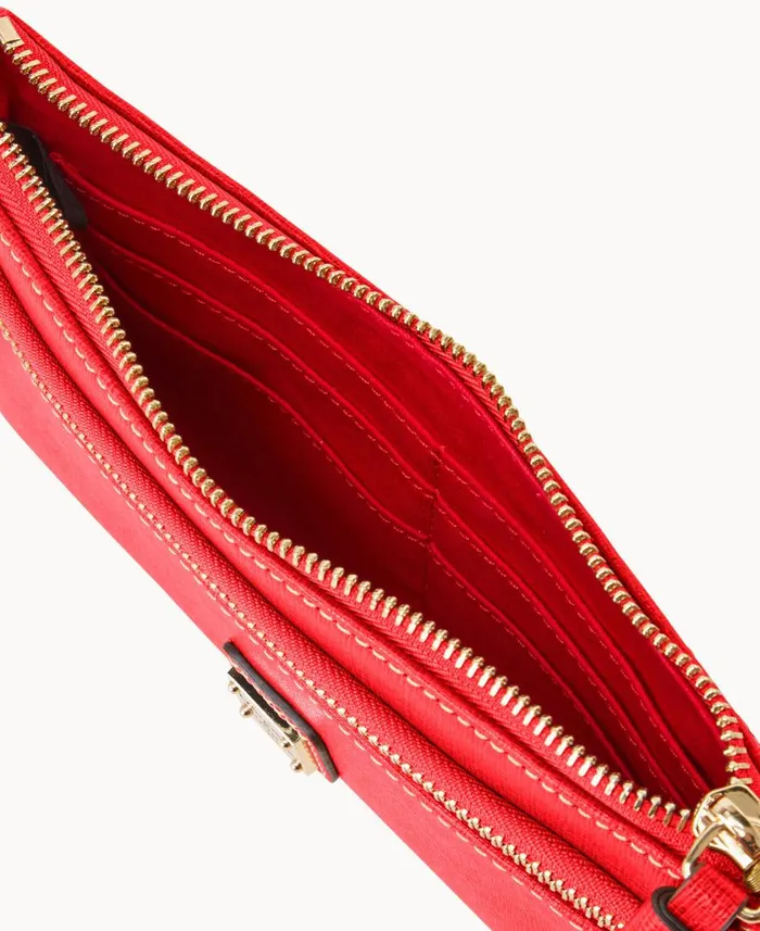 ManWoman Saffiano Double Zip Wristlet Tomato Dooney and Bourke Wallets ManWoman Saffiano Double Zip Wristlet Tomato Dooney and Bourke Wallets