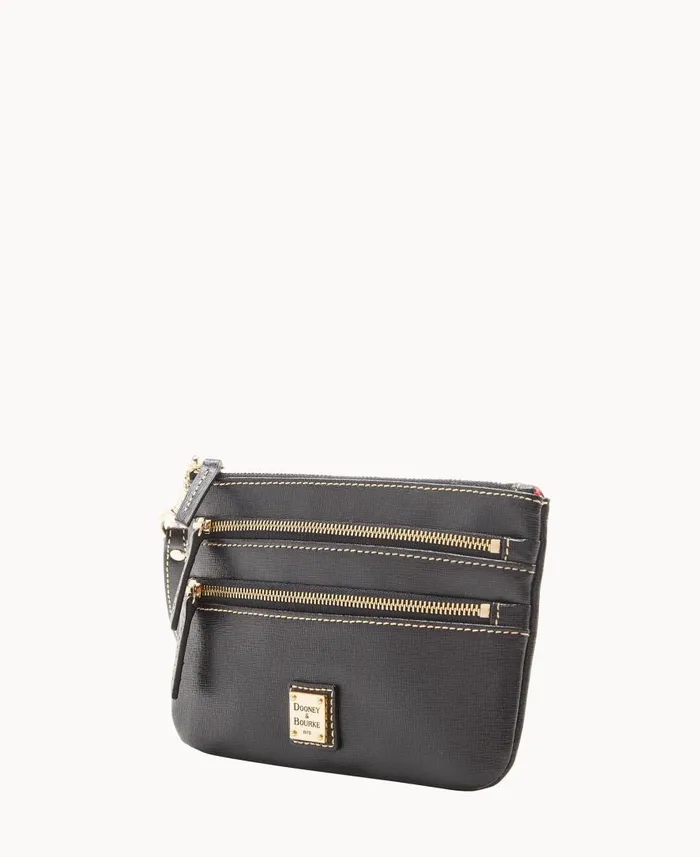ManWoman Saffiano Triple Zip Wristlet Black Dooney and Bourke Wallets ManWoman Saffiano Triple Zip Wristlet Black Dooney and Bourke Wallets