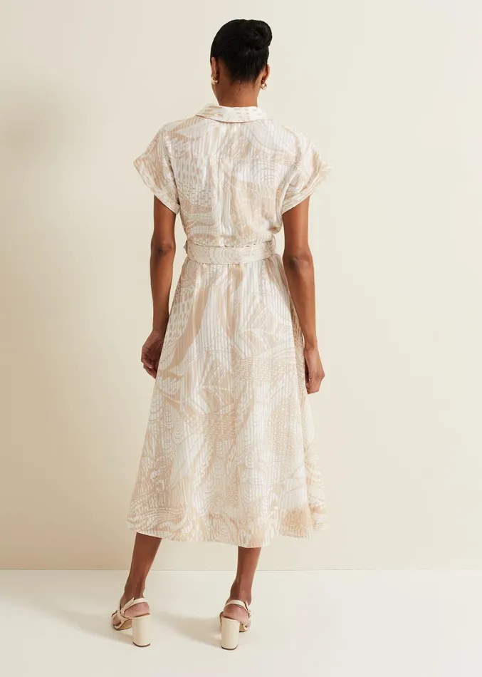 Mandi Abstract Stripe Shirt Dress Neutral Women Phase Eight Dresses