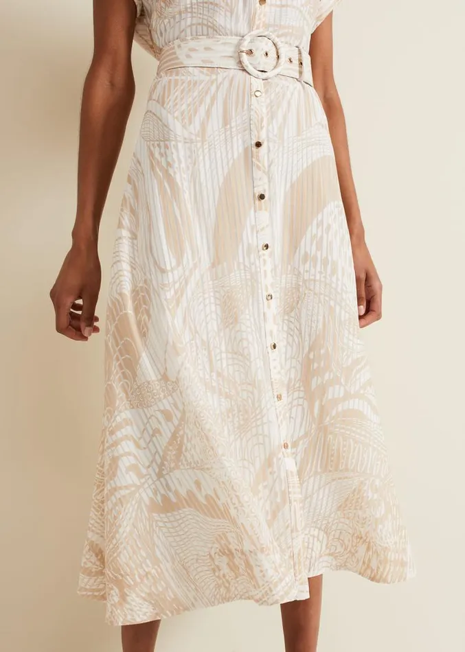 Mandi Abstract Stripe Shirt Dress Neutral Women Phase Eight Dresses