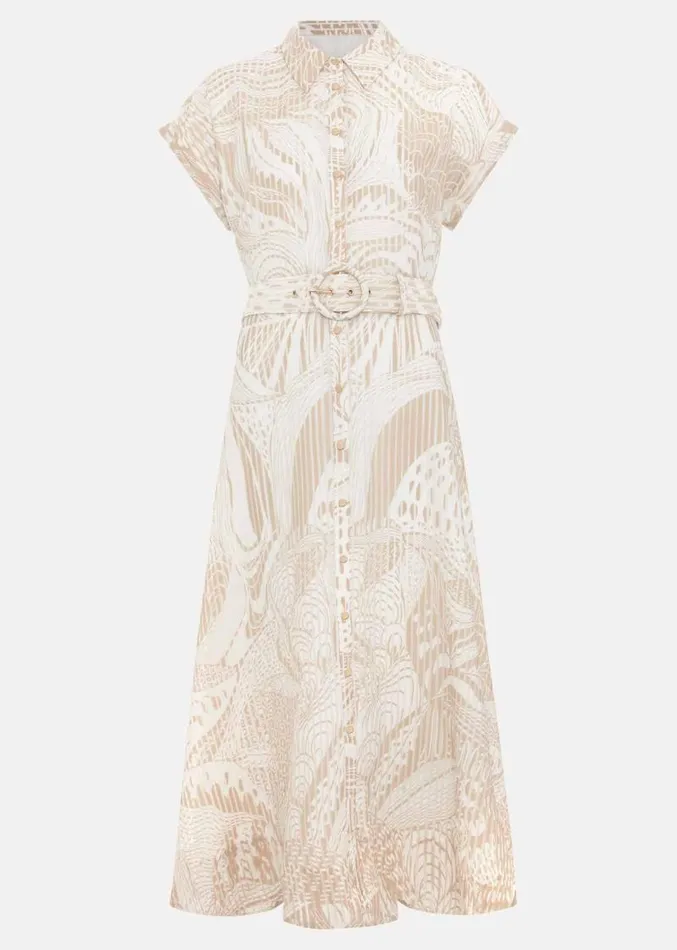 Mandi Abstract Stripe Shirt Dress Neutral Women Phase Eight Dresses