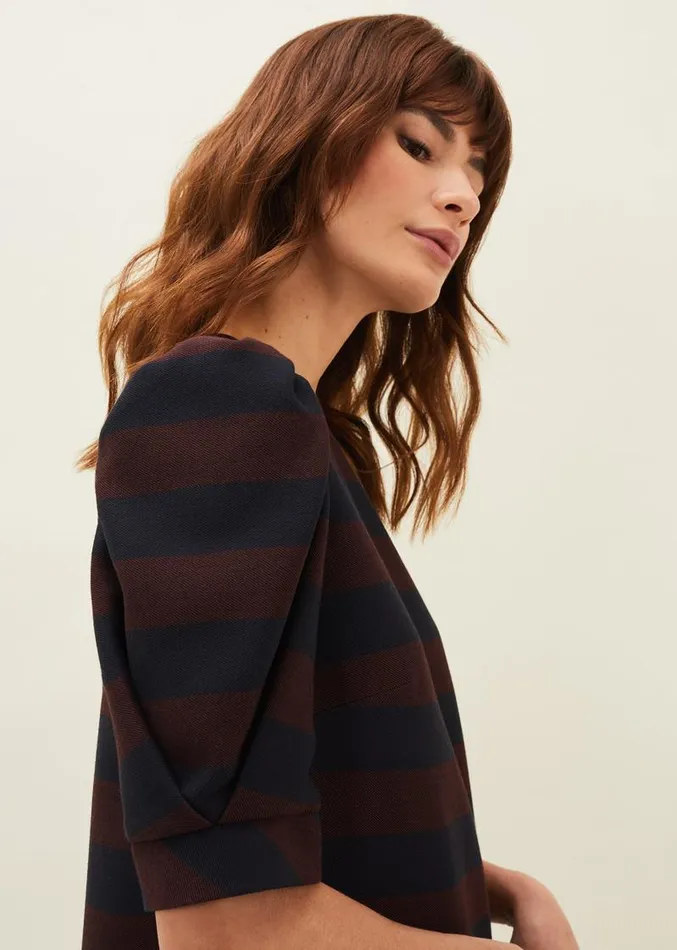 Maple Stripe Dress Navychestnut Women Phase Eight Dresses