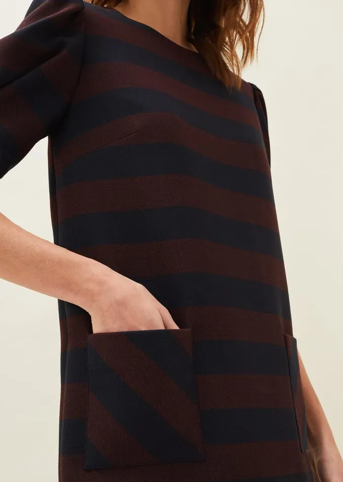 Maple Stripe Dress Navychestnut Women Phase Eight Dresses