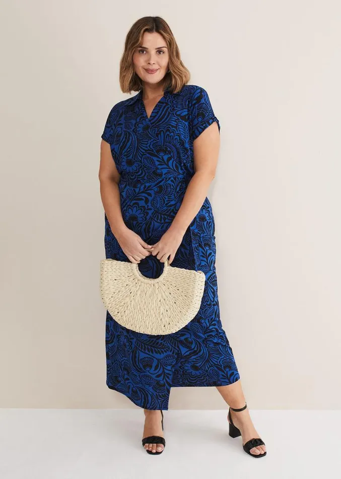 Mara Abstract Print Wrap Dress Blueblack Women Phase Eight Dresses