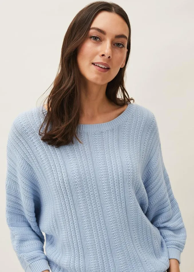Marcella Stitch Jumper Pale Blue Women Phase Eight Knitwear
