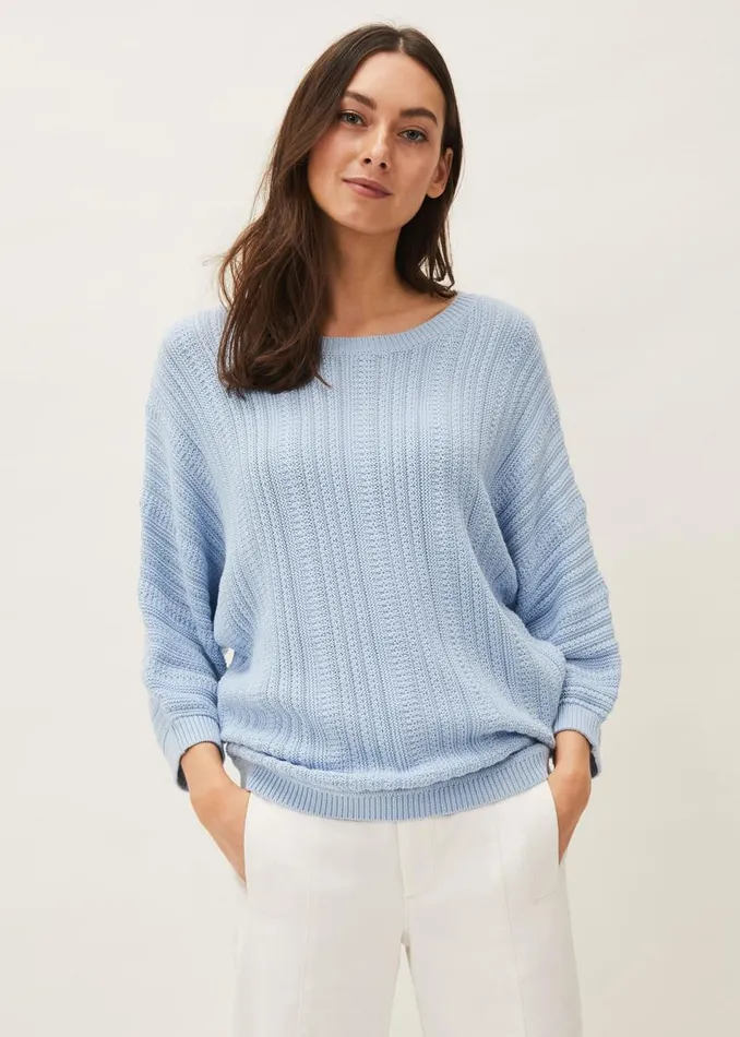 Marcella Stitch Jumper Pale Blue Women Phase Eight Knitwear