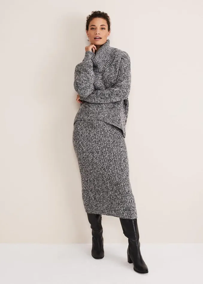 Marina Flecked Coord Knitted Skirt Multicoloured Women Phase Eight Skirts