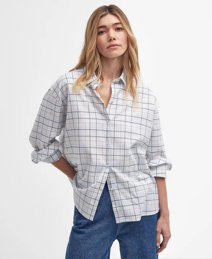 Mariner Check Relaxed LongSleeved Shirt Multi Check Women Barbour Shirts and Blouses