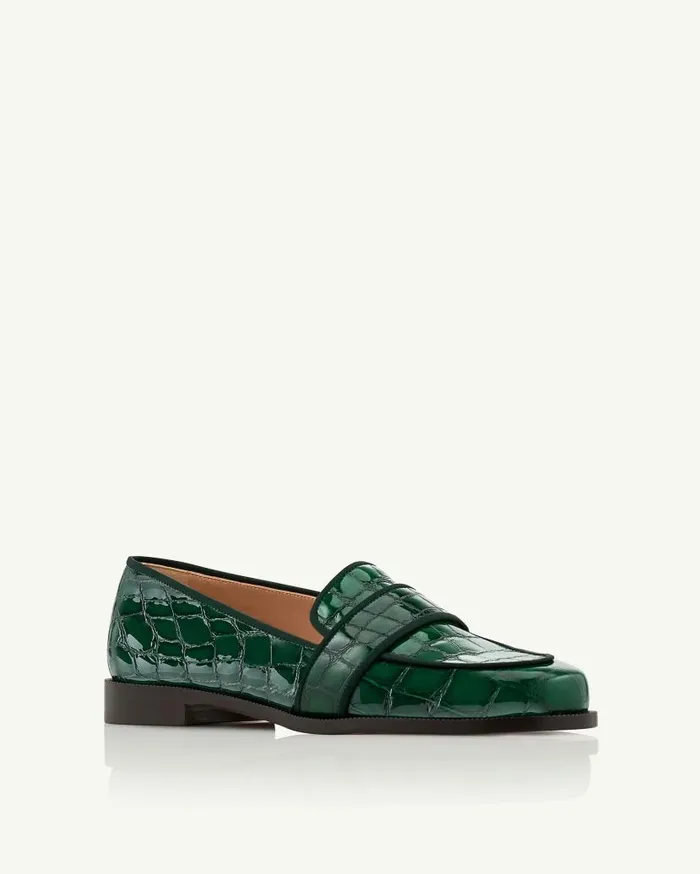 Martin Mocassin Green Women Aquazzura Flats
