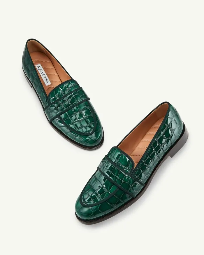 Martin Mocassin Green Women Aquazzura Flats Martin Mocassin Green Women Aquazzura Flats