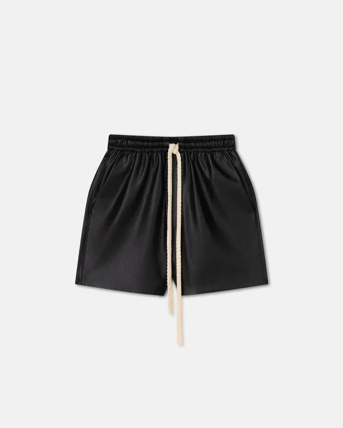 Maurine Okobor AltLeather Drawstring Shorts CremeBlack Women Nanushka Shorts