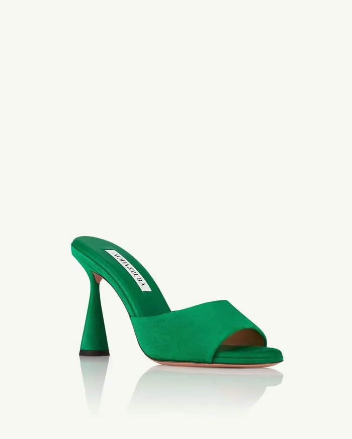 Max Mule 95 Green Women Aquazzura Slides and Mules