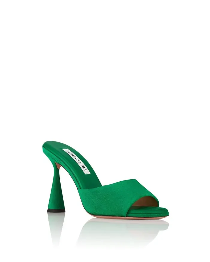 Max Mule 95 Green Women Aquazzura Slides and Mules Max Mule 95 Green Women Aquazzura Slides and Mules