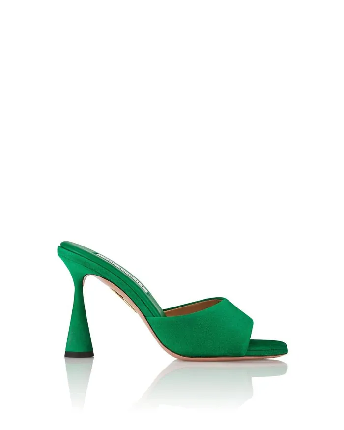 Max Mule 95 Green Women Aquazzura Slides and Mules Max Mule 95 Green Women Aquazzura Slides and Mules