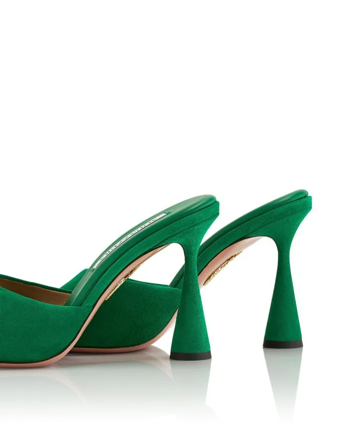 Max Mule 95 Green Women Aquazzura Slides and Mules Max Mule 95 Green Women Aquazzura Slides and Mules