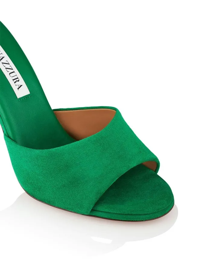 Max Mule 95 Green Women Aquazzura Slides and Mules Max Mule 95 Green Women Aquazzura Slides and Mules