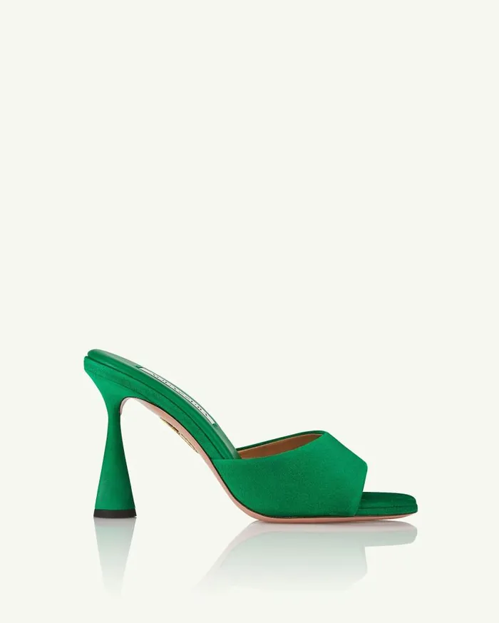 Max Mule 95 Green Women Aquazzura Slides and Mules Max Mule 95 Green Women Aquazzura Slides and Mules