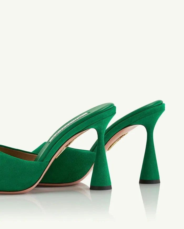Max Mule 95 Green Women Aquazzura Slides and Mules Max Mule 95 Green Women Aquazzura Slides and Mules