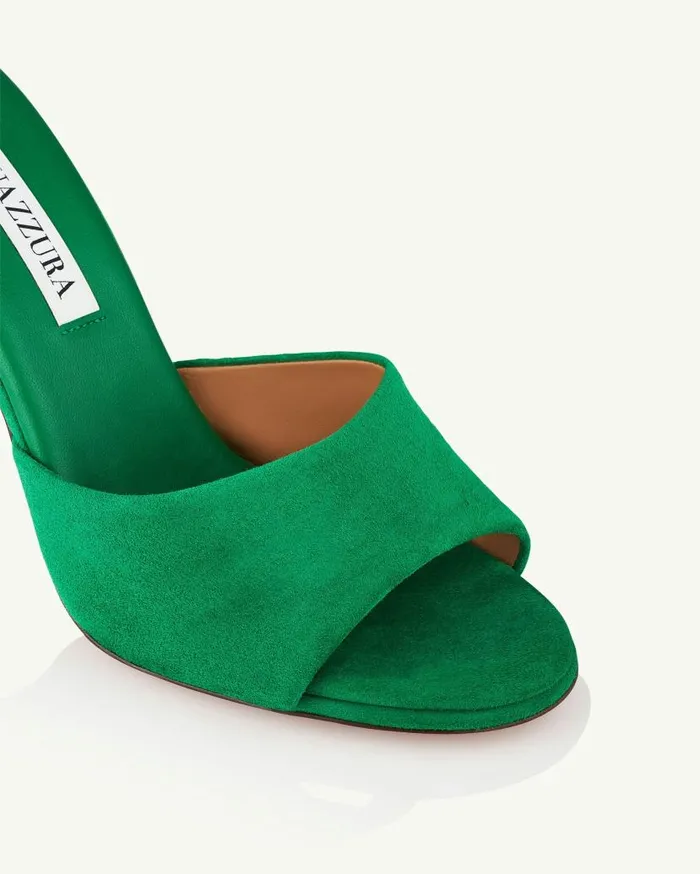 Max Mule 95 Green Women Aquazzura Slides and Mules Max Mule 95 Green Women Aquazzura Slides and Mules