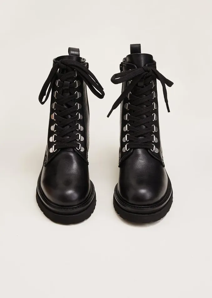 Meladie Black Leather Lace Up Ankle Boots Black Women Phase Eight Boots