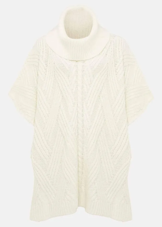 Melly Cable Knit Cape Winter White Women Phase Eight Scarves