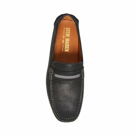 Men039s GAEL BLACK LEATHER Black Leather Steve Madden Loafers Men039s GAEL BLACK LEATHER Black Leather Steve Madden Loafers