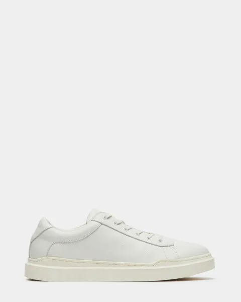 Men039s TILTON WHITE LEATHER White Leather Steve Madden Sneakers