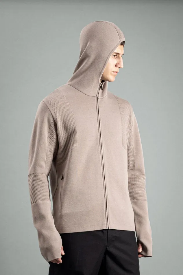 Men Aero Hooded Tech Jacket Utility Khaki Norse Projects Knitwear