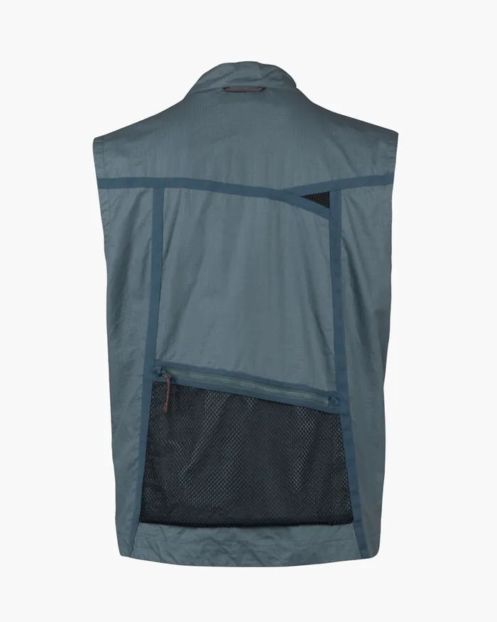 Men Ansur Windproof Vest Stone Blue Klttermusen Wind Resistant Jackets