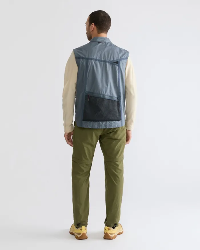 Men Ansur Windproof Vest Stone Blue Klttermusen Wind Resistant Jackets