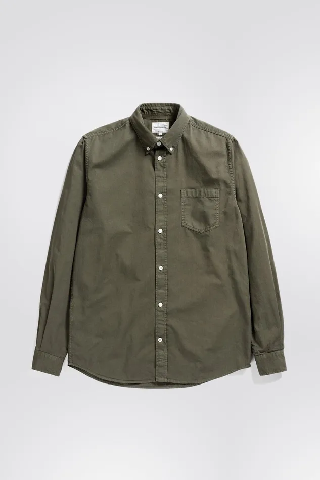 Men Anton Light Twill Shirt Beech Green Norse Projects Shirting