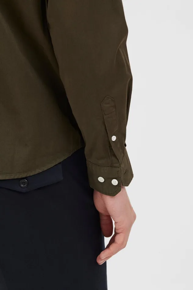 Men Anton Light Twill Shirt Beech Green Norse Projects Shirting