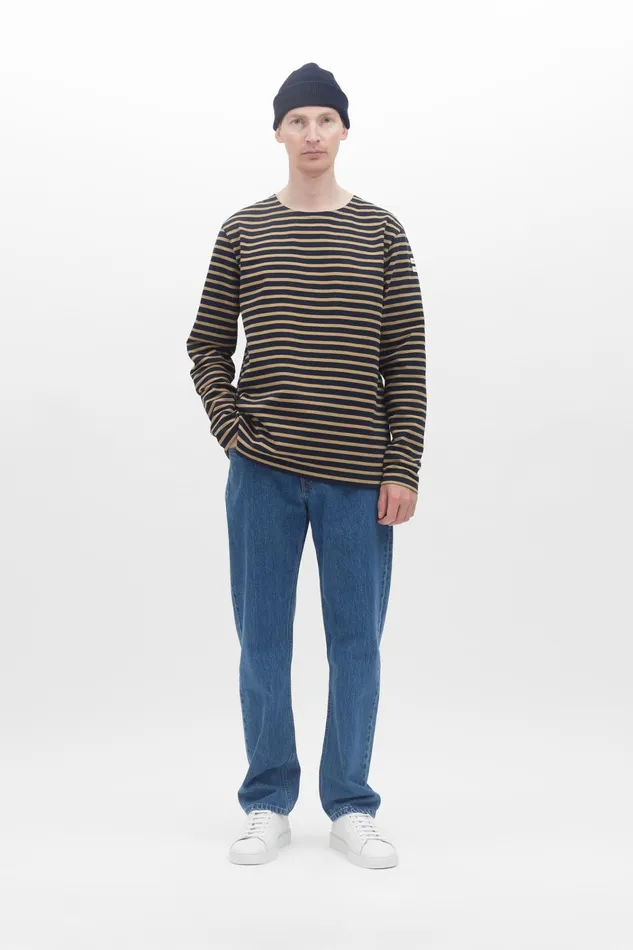 Men Arne Logo Sweat Dark Navy Norse Projects Sweatshirts