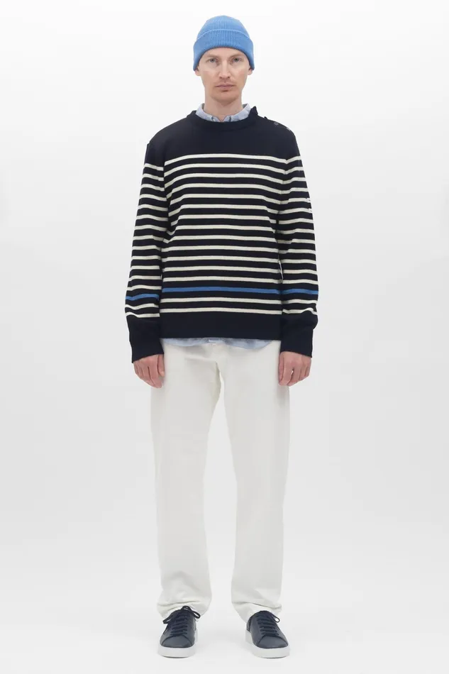 Men Arne Logo Sweat Dark Navy Norse Projects Sweatshirts