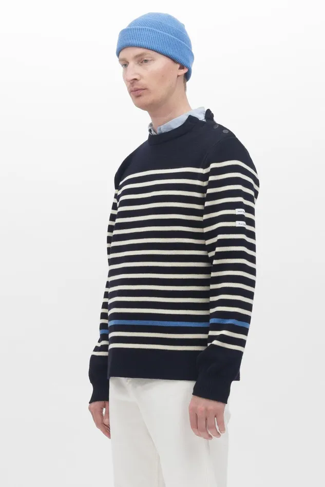Men Arne Logo Sweat Dark Navy Norse Projects Sweatshirts