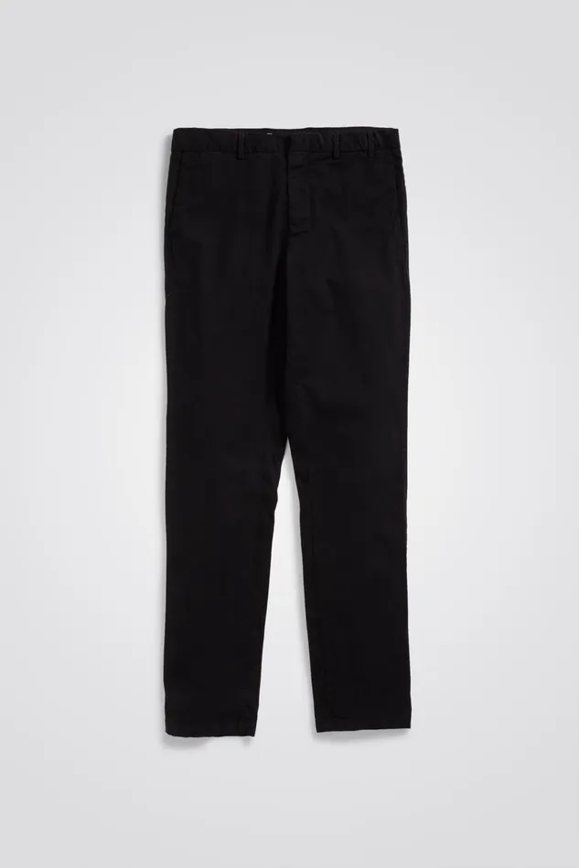 Men Aros Slim Italian Brushed Twill Chino Black Norse Projects Trousers