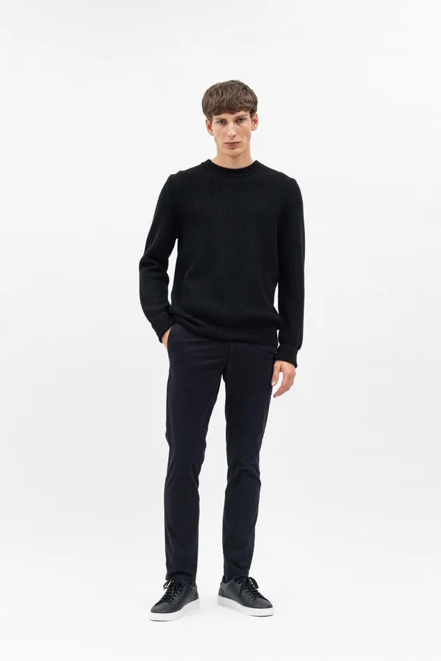 Men Aros Slim Italian Brushed Twill Chino Black Norse Projects Trousers