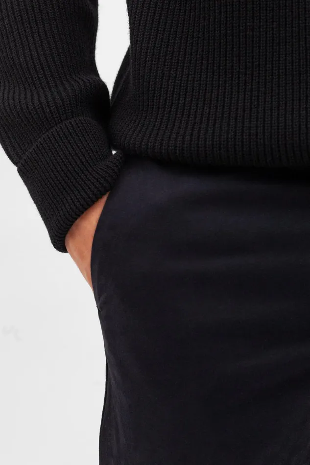 Men Aros Slim Italian Brushed Twill Chino Black Norse Projects Trousers