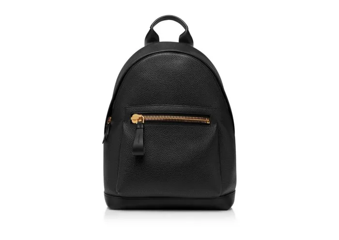 Men Backpacks Tom Ford Grain Leather Buckley Backpack Black