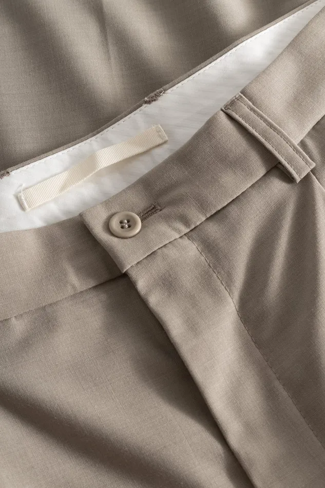 Men Benn Relaxed Light Wool Pleated Trouser Light Khaki Norse Projects Trousers