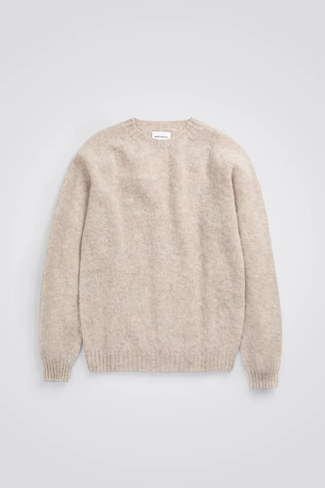 Men Birnir Brushed Lambswool Oatmeal Norse Projects Knitwear