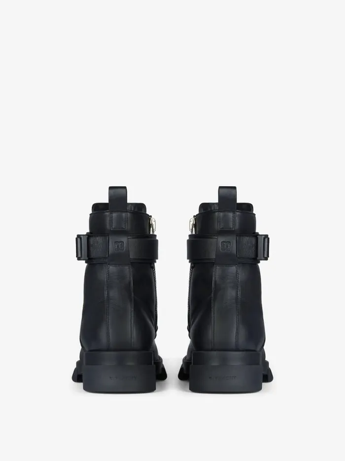 Men Boots and Loafers Givenchy Terra Boots In Leather With 4G Buckle Black