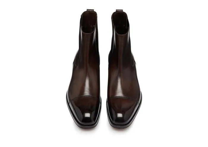 Men Boots Tom Ford Burnished Leather Edgar Chelsea Boot Ebony Men Boots Tom Ford Burnished Leather Edgar Chelsea Boot Ebony