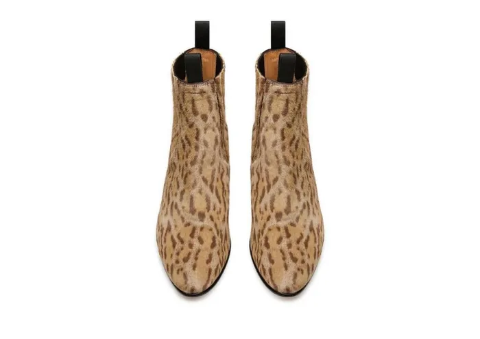 Men Boots Tom Ford Cheetah Print Pony Kurt Chelsea Boot Beigebrown Men Boots Tom Ford Cheetah Print Pony Kurt Chelsea Boot Beigebrown