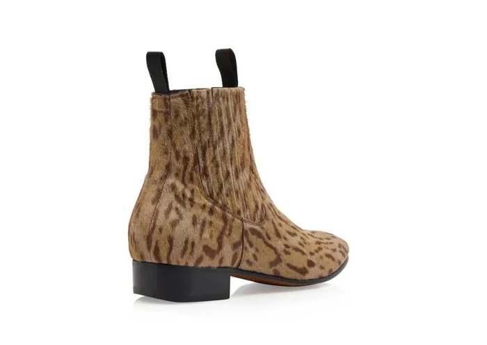Men Boots Tom Ford Cheetah Print Pony Kurt Chelsea Boot Beigebrown Men Boots Tom Ford Cheetah Print Pony Kurt Chelsea Boot Beigebrown