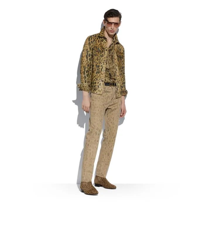 Men Boots Tom Ford Cheetah Print Pony Kurt Chelsea Boot Beigebrown Men Boots Tom Ford Cheetah Print Pony Kurt Chelsea Boot Beigebrown