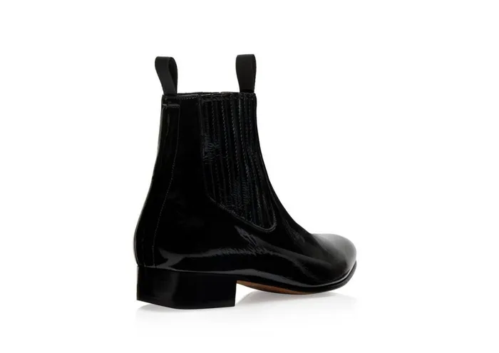 Men Boots Tom Ford Glossy Patent Kurt Chelsea Boot Black Men Boots Tom Ford Glossy Patent Kurt Chelsea Boot Black