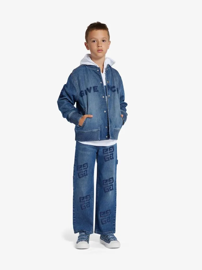 Men Boy 4 To 12 Years Givenchy GIVENCHY Varsity Jacket In Denim Denim Blue